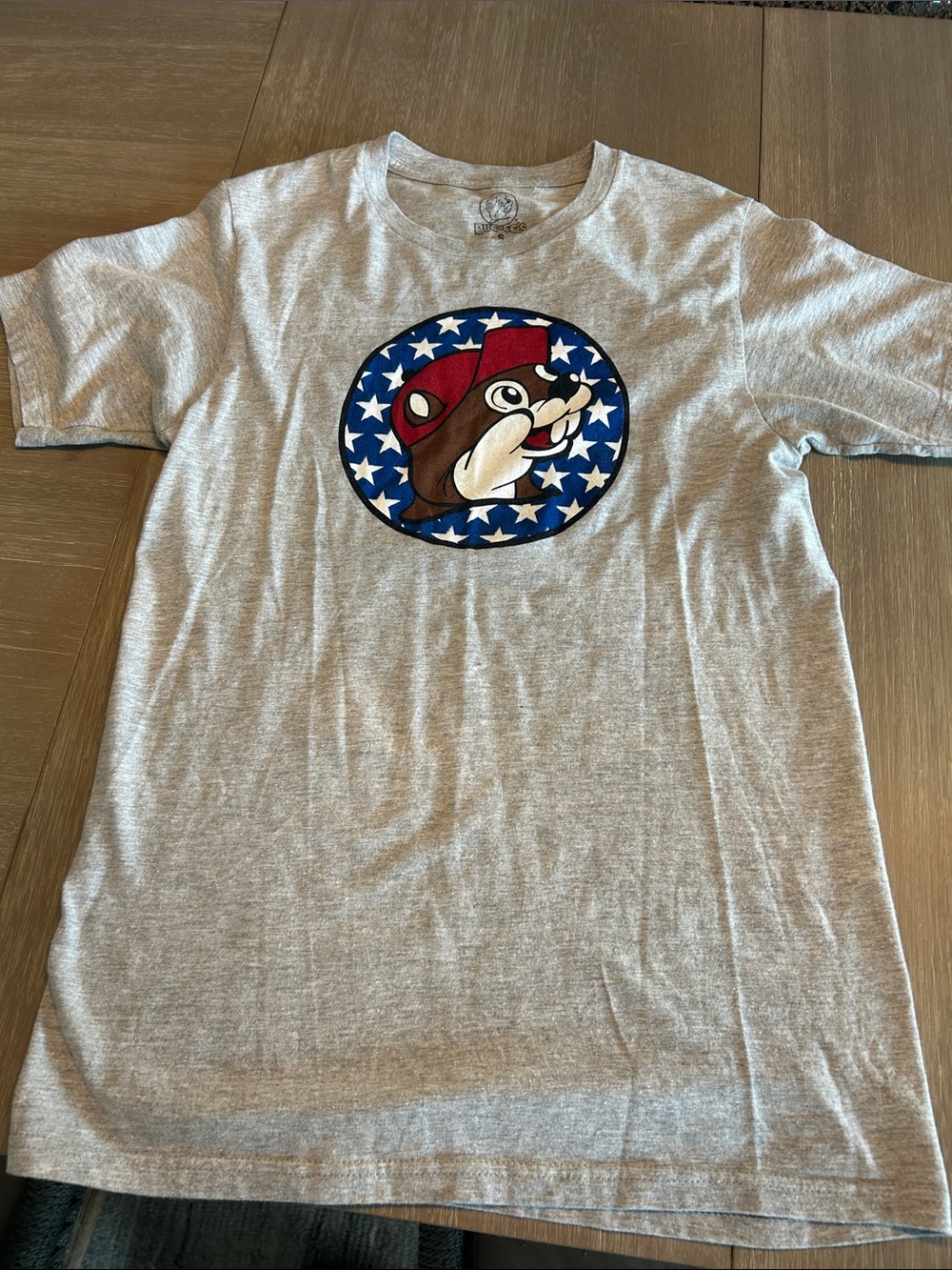 Gray buccees Graphic Tee with Patriotic Mascot